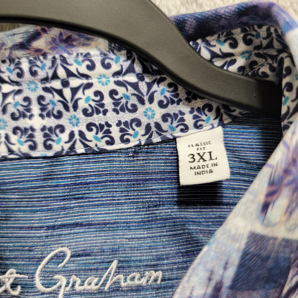 NWT $198 Robert Graham OAKLEY Geometric L/S Shirt Mens 3XL Flip Cuff Resort Wear - Picture 4 of 10